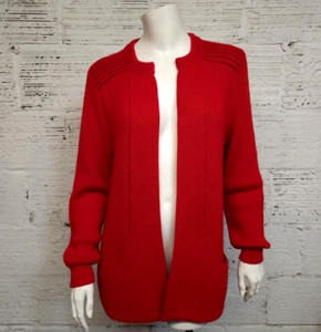 Cardigan Peruvian Link Collezione Alpaca Rosso Maglia Aperto Frontale Made In Peru Taglia S - Foto 1 di 10