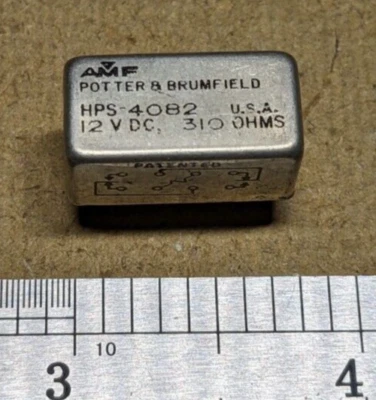 NOS AMF Potter & Brumfield Relay - HPS-4082, 12VDC 310 Ohms - Image 1 of 3