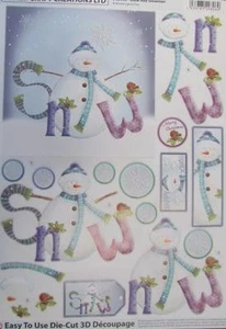 3D A4 Die Cut Paper Tole Decoupage Christmas Snowman 1 pictures No Cutting NEW - Picture 1 of 1