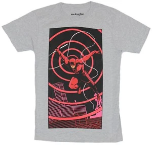 Daredevil (Marvel Comics) Mens T-Shirt - Jumping Red Circled Matt Murdock Image - Picture 1 of 1