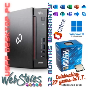 Fujitsu 3.7GHz PC-12GB DDR4 RAM-2TB SSD-FAST-Windows 11 Pro & Office 2021 Pro+ - Picture 1 of 7