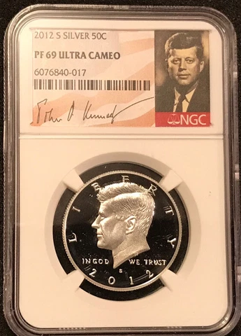 2012-S Silver Kennedy Half Dollar Proof Graded NGC PF69 Ultra Cameo Cover
