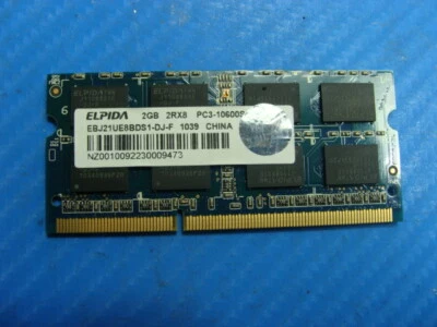 HP dv7-4285dx Elpida 2GB 2Rx8 SO-DIMM PC3-10600S Memory RAM EBJ21UE8BDS1-DJ-F - Image 1 of 2