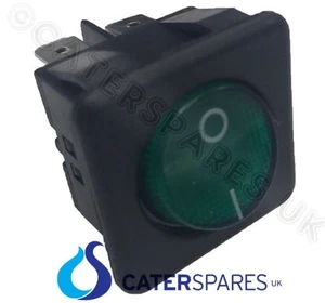 ECKIG GRÜN NEON RUND WIPPSCHALTER EIN AUS DOPPELPOLIG 4 POLIG 25MM X 25MM - Bild 1 von 2