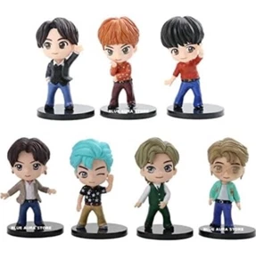 LOT 7 BTS BLUE AURA DANCE DISO DYNAMITE VERSION FIGURE TOY SET - Picture 1 of 4
