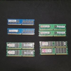 (8) Lotto Memoria Ram Desktop Misti Assortiti Computer Mod Kingston Nanya Elpida Nuovo - Foto 1 di 13