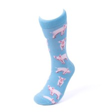 PINK PIGLET /PIG ALL OVER BLUE PAIR OF NOVELTY SOCKS