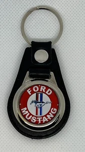 High Quality %100 leather RETRO KEYCHAIN for your WHITE AND RED MUSTANG - Picture 1 of 2