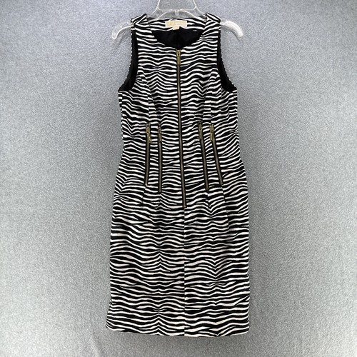 Abito da donna Michael Kors guaina Zise 0 stampa zebra abito aderente con cerniera