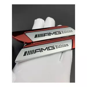 Mercedes AMG Edition Emblem Kotflügel Badge Schriftzug rot chrom 2er Set - Bild 1 von 5