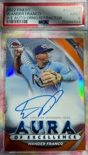 2022 TOPPS FINEST WANDER FRANCO AURA OF EXCELLENCE AUTO ORANGE #/25 PSA 9 🔥
