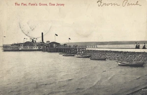 Antike Postkarte 1907 The Pier, Penn's Grove New Jersey ungeteilt verschickt - Bild 1 von 2