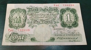 Bank Of England £1 pound,1930 T61,Sign Catterns,VF+,Combined Shipping