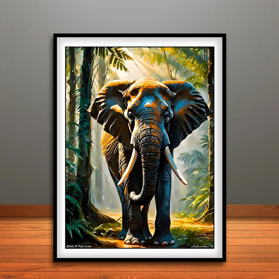 Impresión de elefante 3, póster, arte de pared de animales, decoración de animales, Nilo Foto 1 de 1