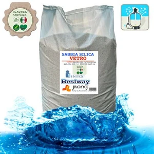Sabbia di Vetro Filtrante per Pompa Filtro Piscina Misura 0,4 - 0,8mm Sacco KG25 - Foto 1 di 9