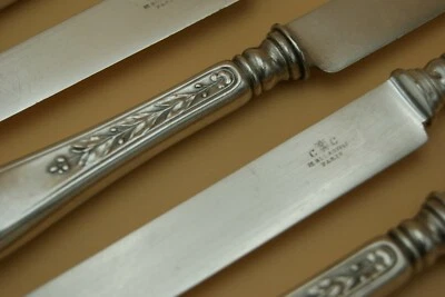 19th Christofle Charles Paris 6 cuchillos de postre sólido esterlina art nouveau francia Foto 1 de 4