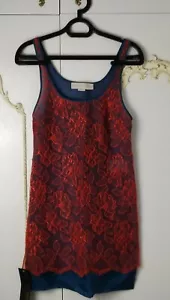 Stella McCartney Blue And Red Overlace Slip Dress Size 34 UK 8 NWOT - Picture 1 of 6