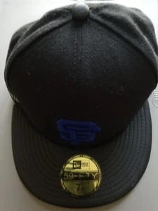 San Francisco Giants 59Fifty New Era Blue Logo on Black Hat Under Brim Blue Logo - Picture 1 of 10
