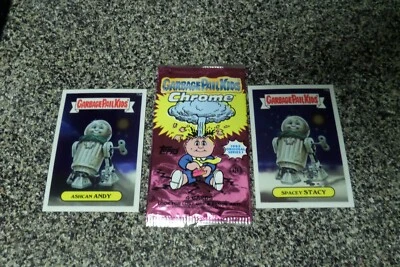 2013 Garbage Pail Kids Chrome Series 1 Ashcan Andy 13a Plus Spacey Stacy Wrapper - Image 1 of 4