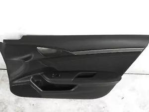 2017-2020 Honda Civic Front Passenger Interior Door Panel Black (Red Stitching) - Picture 1 of 15