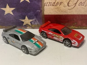HOT WHEELS FERRARI F355 CHALLENGE X2. 1999 SILVER & 2010 5PACK RED LOOSE - Picture 1 of 7