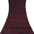 Swastik Vintage Sari Brown Remnant Scrap 100% Pure Silk 4Yd Craft Fabric