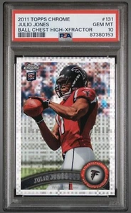 2011 Topps Chrome X-Fractor Julio Jones PSA 10 💎#131 Rookie RC SSP HOF! - Picture 1 of 2