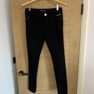 River Island Size 10 Mid Rise Black Skinny Stretch Trousers - Picture 1 of 6