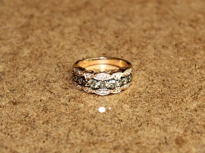 LeVian 14k Rose Gold Chocolate & Vanilla Diamond Band Ring Size 6.5 [115WEI] - Image 1 of 4