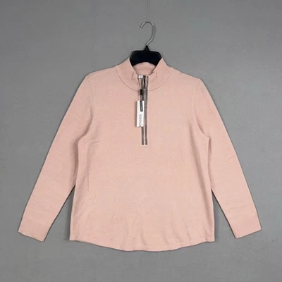 Suéter feminino Chicos 1 médio rosa fumaça Zenergy luxo bola corrente meio zíper bling - Imagem 1 de 4