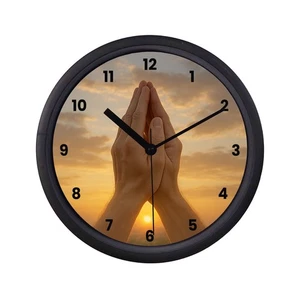 Praying Hands Wall Clock – Inspirational Christian Home Decor Religious Gift - Picture 1 of 3