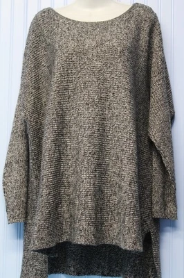 Jones NY Woman black heather ribbed scoop neck long sleeve pullover sweater 3X - Image 1 of 3