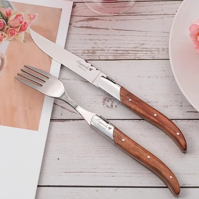 Laguiole set di posate coltelli da bistecca e forchette in acciaio inossidabile - Immagine 1 di 4
