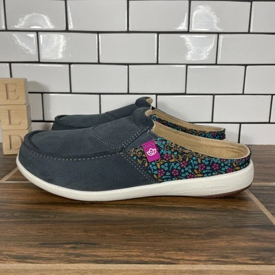 Zapatos anchos Spenco Siesta Via para mujer talla 9,5 puerta de hierro gamuza floral zueco deslizante Foto 1 de 4