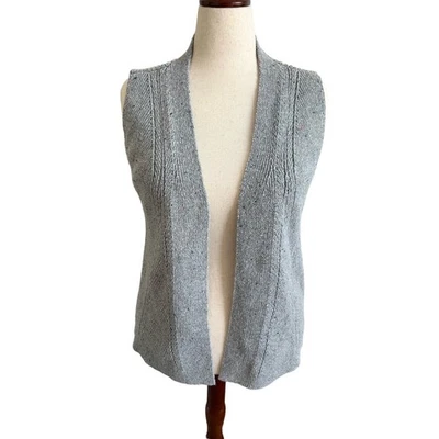Colete suéter cardigã malha sem mangas Talbots grande - Imagem 1 de 4