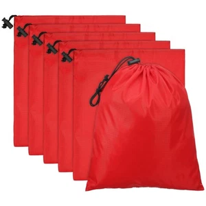 6pcs Drawstring Bag with Toggle 14 x 16 Inch Stuff Sack, Red - Picture 1 of 7