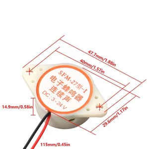 Electronic Buzzer Beep Buzzer Alarm DC3v-24v Tone Alarm Ringer Continous Sound - Picture 1 of 7