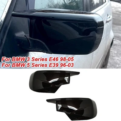 Tapas de espejo negro brillante para BMW E46 sedán Touring 325i 328i 330i 1998-2005 Foto 1 de 4