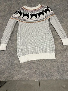Halloween Black Cat Modcloth Hiss Hiss Fair Isle Sweater Dress size M - Picture 1 of 6
