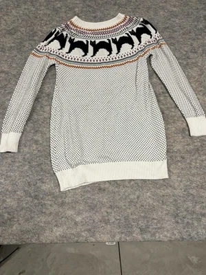 Halloween Black Cat Modcloth Hiss Hiss Fair Isle Sweater Dress size M - Image 1 of 4