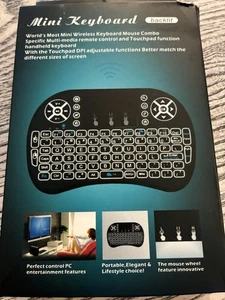 iPazzPort Backlit Keyboard Mini Wireless Keyboard with Touchpad PCs TVs Xbox360 - Picture 1 of 4