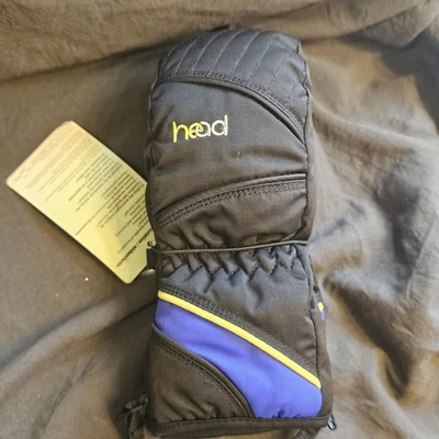 Head Jr. Zippered Side Ski Mittens Black/Blue/Yellow - Image 1 of 4