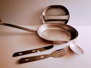 Vintage 5-Piece Portable Camp Skillet and Utensils - Picture 1 of 4