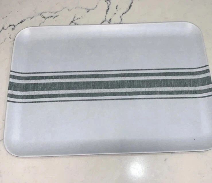Bandeja de Magnolia para Hogar y Mano Bandeja de Melamina a Rayas Gris ¡Nueva! Foto 1 de 1