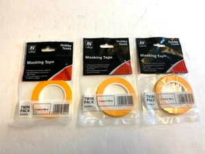 3 Packungen Vallejo Abdeckband 1mm 2mm 3mm 18 Meter Doppelpack 36 Meter EA - Bild 1 von 5