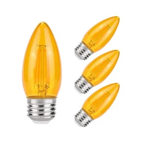 E26 Small dim Amber LED Edison Light Bulbs, Candelabra Bulb 2000K 4 watt-40 w - Picture 1 of 8