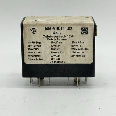 Porsche Boxster 1997-1999 convertible relé superior genuino 986 618 111 03 Foto 1 de 2