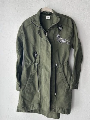 Chaqueta utilitaria Cabi XXS Hanson Anorak verde cremallera completa botón a presión retazos Foto 1 de 4