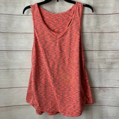 Tangerine Racerback Tank Top Coral Neon Coral and Grey Large Arm Holes - Image 1 of 4