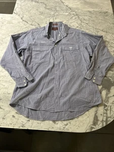 Lucchese Bootmaker Button-Up Shirt Mens L Blue Western Long Sleeve - Picture 1 of 6